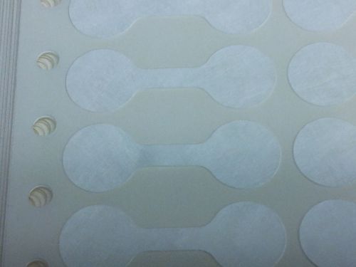 1,000 Small White Gummed Ring Tag 1-7/16&#034; Long 1/2&#034; Diameter Tyvek