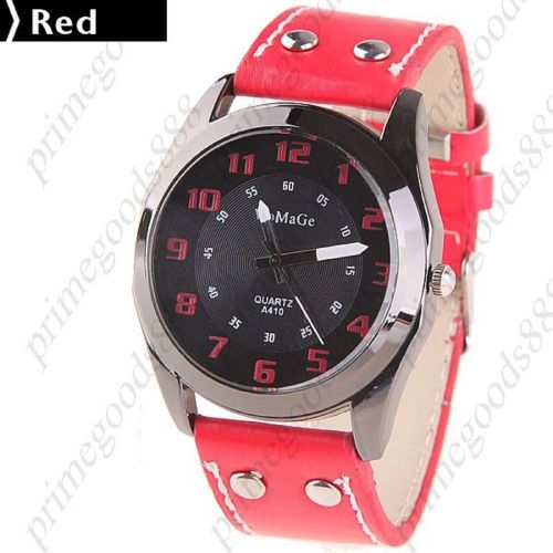 Synthetic Leather Quartz Wrist Wristwatch Free Shipping Women&#039;s Red