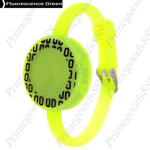 Led sports digital silica gel lady ladies wristwatch women&#039;s fluorescence green for sale