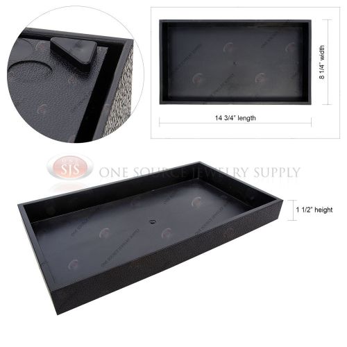 1 1/2&#034; Deep Black Plastic Display Tray Storage Stackable Travel Organizer