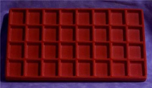 LOT OF 6  FLOCKED 32 COMPARTMENT RED INSERT 14 X 7 1/2