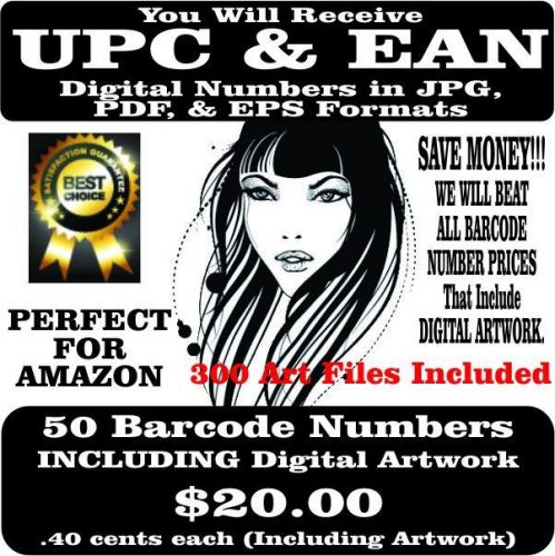 50  UPC  BARCODE NUMBER EAN BARCODE NUMBERS BARCODES FOR AMAZON  0123489