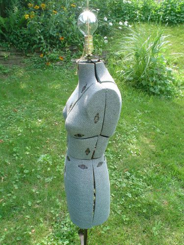 Vintage  Adjustable  Dress Form lamp Steampunk Industrial  Dress Form light blub