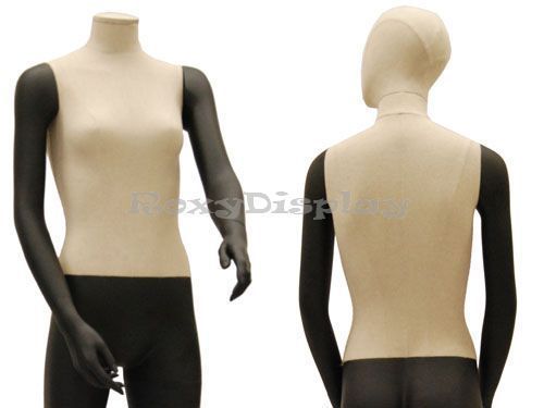 Female eye catching egg head mannequin dress form display #md-haf72lbk for sale