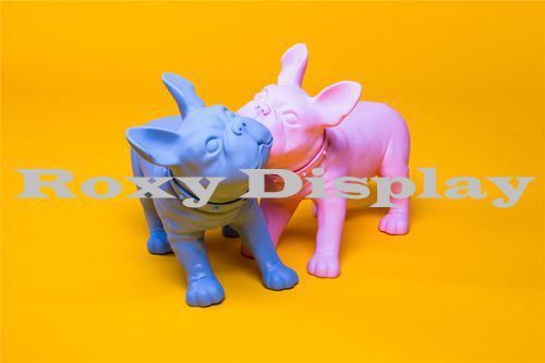 2 pcs Rubber Plastic Realistic Style Small Dog Mannequin #MZ-KEVIN1BL+PK Group