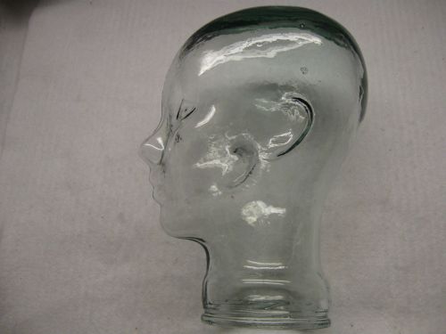 Beautiful Greenish Glass 11&#034; Mannequin/Wig Display Head