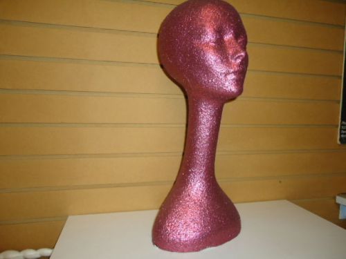 19&#034;h long neck mannequin head-rose metallic tm glitter for sale