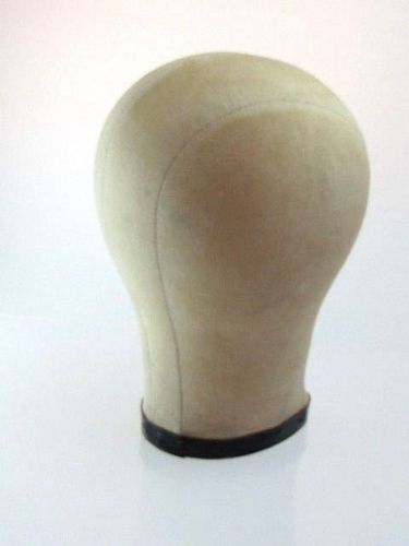 Vntg fabric cloth hat/wig makers millinary mannequin head form display 20-3/4&#034; for sale