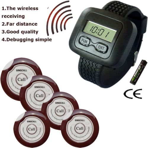 Pro restaurant serving wireless guest calling(pager and receiver) 5 bells kits for sale
