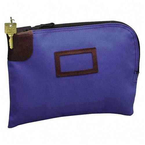 PM Company Night Deposit Bag with Zipper Lock, 12w x 9h, Army Duck, Blue