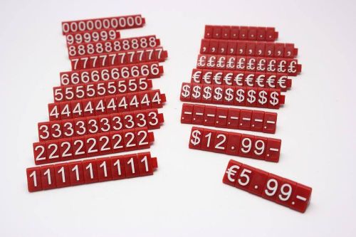 PRICE CUBE KIT for SHOP DISPLAY  540 Cubes White on Red  Finish