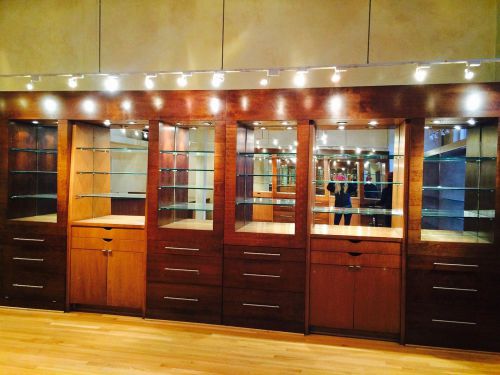 Store Displays - High End Custom Cabinets With Mirrors And Desk