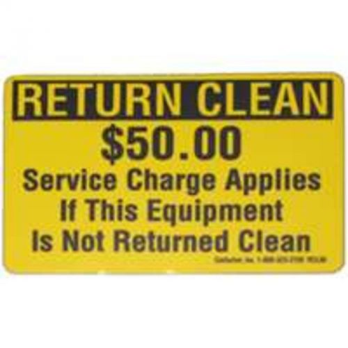 Return Clean $50 Fee Decal CENTURION INC Misc Supplies RCL50 701844124227