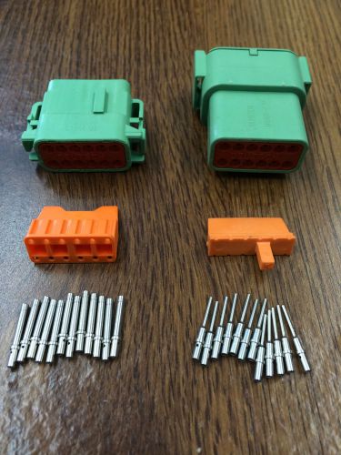 Deutsch dtm 12 pin and socket kit (green) for sale