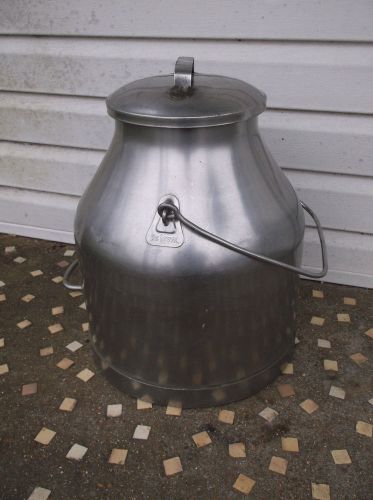 Vintage used 5 gallon de laval stainless milk pail bucket with lid decent look for sale