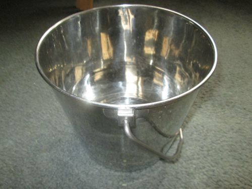 6 qt pail bucket stainless water utility milk ice grooming feeding used guc for sale