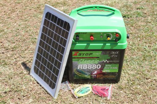 30km energytech farm electric fence with 10w solar panel &amp; 200m elec fence rope for sale