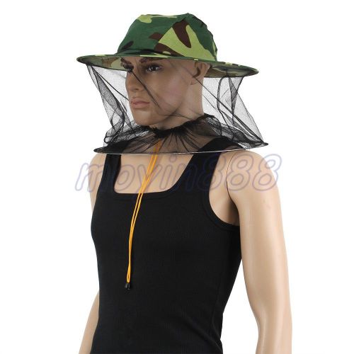 Nylon Mosquito Hat Mesh Face Mask Bee Hat Cap For Hunters Hikers Camouflage