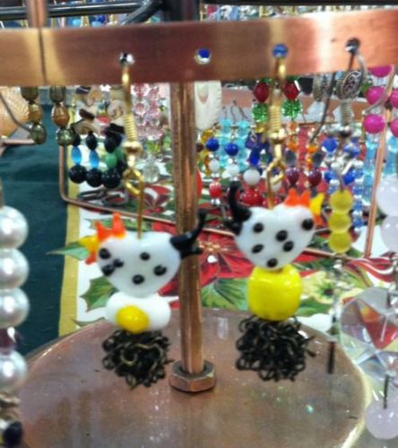 Rare Find Chicken Eggs And Nest Earrings/ Sale Fun Country