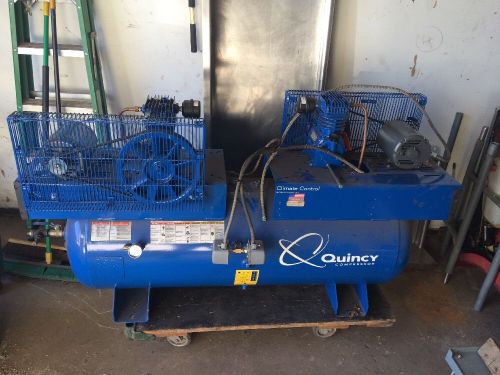 Quincy climate control 80-gallon duplex air compressor dual baldor 3hp qts3qcb for sale