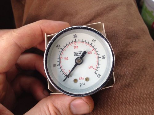 Air pressure gauge pneumatic 1/4&#034;npt back mount 60psi restrictor dual scale for sale