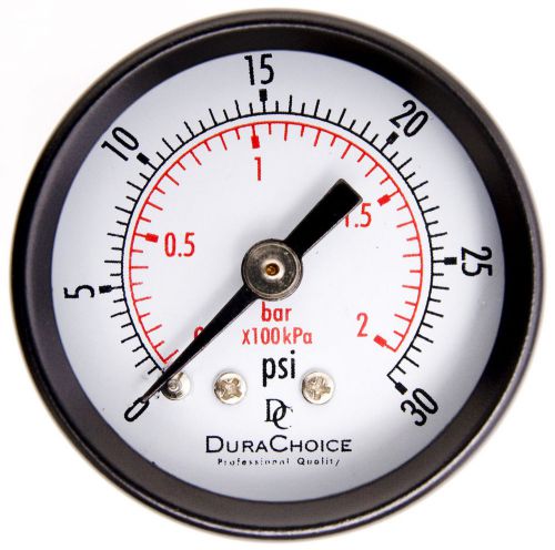 1-1/2&#034; pressure gauge 1/8&#034; male npt center back 0-30 psi, 0-200kpa for sale