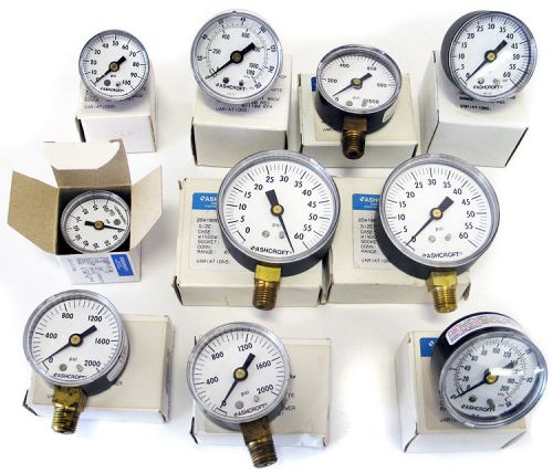 Lot 10 ashcroft pressure gauge 0-2000 psi 1.5&#034;-2.5&#034; new for sale