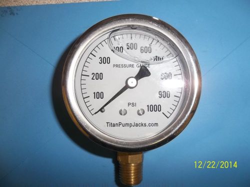 0-1000 psi 2 1/2&#034; oil filled pressure gauge  1/4&#034;  npt bottom mount ss/br const. for sale