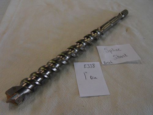 New 1&#034; diameter bosch spline sh carbide tip hammer drill bit 16&#034; german e338 for sale