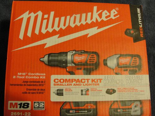 Milwaukee M18 18V Li-Ion 2-Tool Combo Kit 2691-22 NEW
