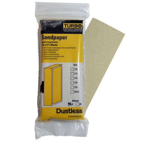 Dustless tech turbo sandpaper 80 grit 5/pk  lov54401*new* for sale
