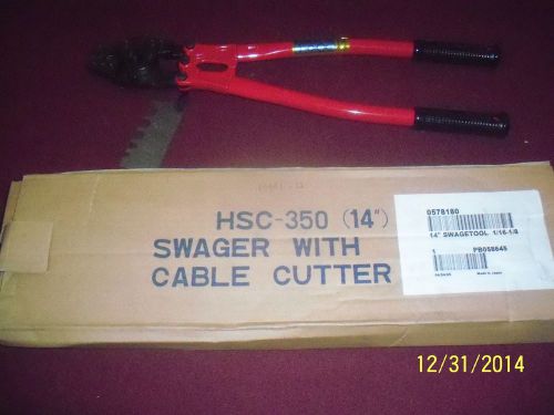 Hand Swaging and Cable Cutter Tool   - HSC -350 14&#034;. HIT350  gauge included