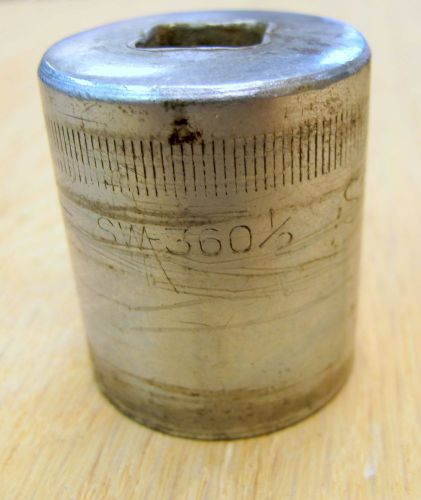 Vintage Snap On SW-360 1/2 &#034; drive 1 1/8 inch socket 12 pointt Made in USA