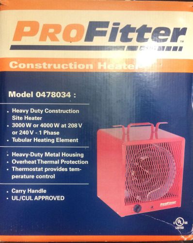 ProFitter Fan Forced Electric Heater 240V 4kW 13653 btu/hr Jobsite Construction