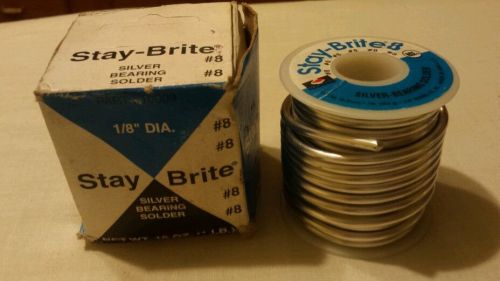 Stay brite #8 silver bearing solder 1 lb 1/8&#034; diameter for sale