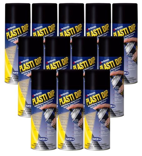 12-PACK Performix PLASTI DIP BLACK 11OZ Spray CAN Rubber Handle Coating