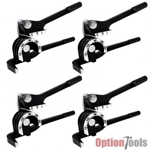 4x heavy duty pipe bender 0°-180° lever action 3 slot 1/4&#034; 5/16&#034; 3/8&#034; o.d. pipes for sale