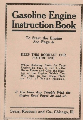 Gasoline Engine Instruction Book Gas Engine Motor Manual