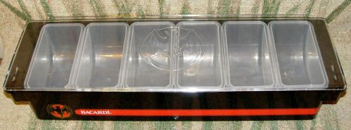 Bacardi condiment holder caddy 6 compartments bar party lime cherry nwob for sale