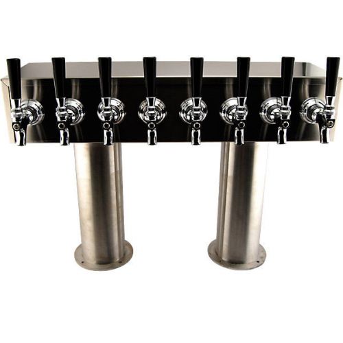 3&#034; pedestal h towers - stainless steel - 8 faucets - draft beer commercial bar for sale