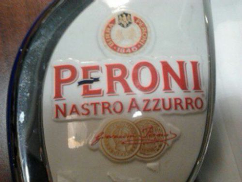 Rare vintage l.e. italy peroni nastro azzurro beer lite tower dispenser 21&#034;cool for sale