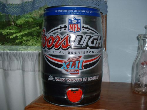 COORS LIGHT NFL SUPER BOWL XLll &#034;WHO WANTS IT MORE? &#034;   5L KEG