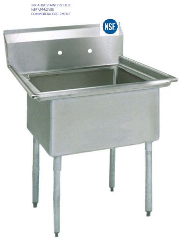 Stainless Steel 1 Compartment Sink 22&#034; x 19&#034; - NSF - Heavy Duty