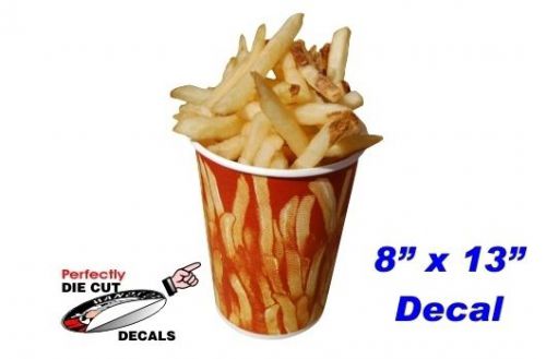 French Fries in a Cup 8&#039;&#039;x13&#039;&#039; Decal for Restaurant or Carnival Food Trailer