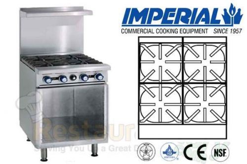 IMPERIAL COMM RESTAURANT RANGE 24&#034; W 4 BURNERS BASE NATURAL GAS MODEL IR-4-XB