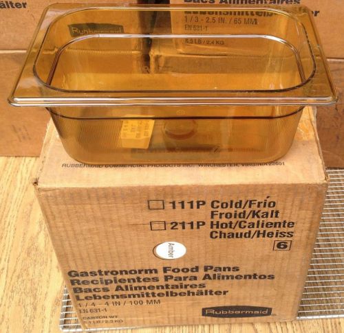 Case of (6) Rubbermaid 211P Ambert Hot 1/4 Size Food Pan