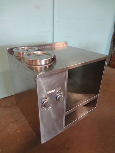 H.d. commercial &#034;delfield&#034; stainless steel soup serving station w/ 2 hot wells for sale