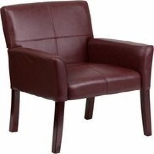 Flash furniture bt-353-burg-gg burgundy leather executive side chair or receptio for sale