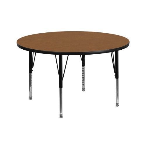 Flash furniture xu-a42-rnd-oak-t-p-gg 42&#039;&#039; round activity table with oak thermal for sale