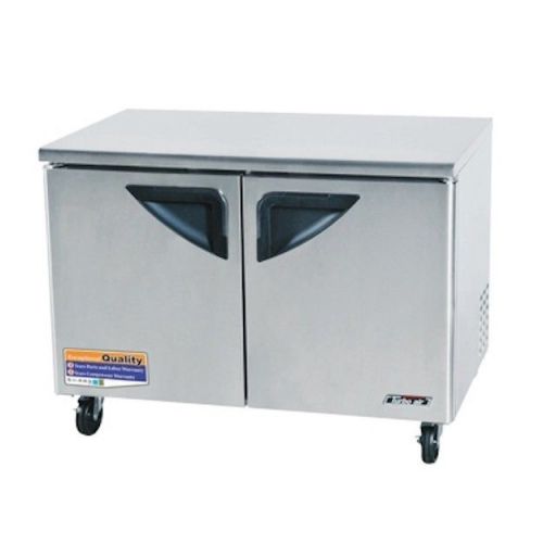 New turbo air 48&#034; super deluxe stainless steel undercounter freezer - 2 doors!! for sale